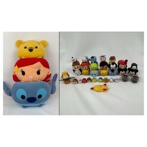 Disney Tsum Tsum Lot 34 Vinyl Figures 33 + Large Triple-Stack Plush